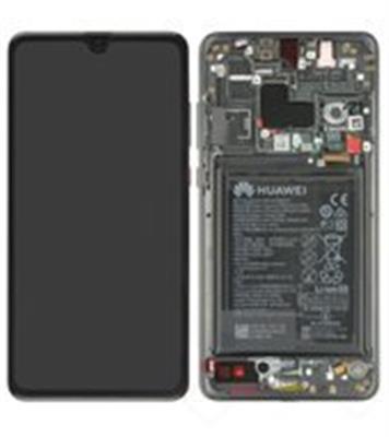 [DST-02087] DISPLAY ORIGINALE NERO PER HUAWEI MATE 20 HMA-L09 HMA-L29 COMPLETO DI FRAME, BATTERIA, ALTOPARLANTE, VIBRAZIONE