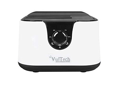 [DK-USB3W] Docking Station Vultech DK-USB3W Sata Max 2HDD Con Tasto Clone USB 3.0 Bianco