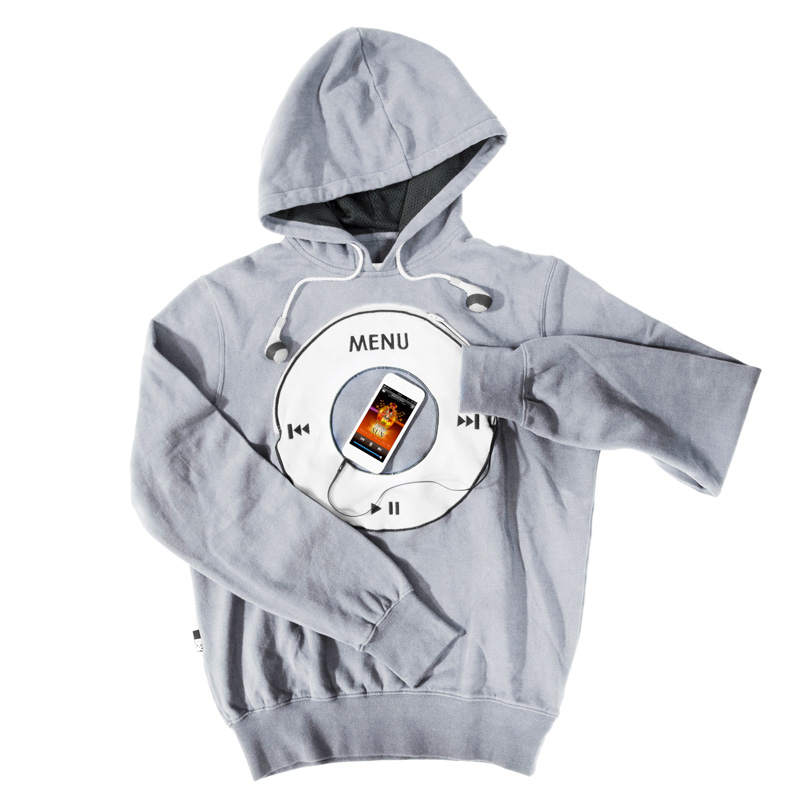 FELPA CON CASSE INTEGRATE GRAY L