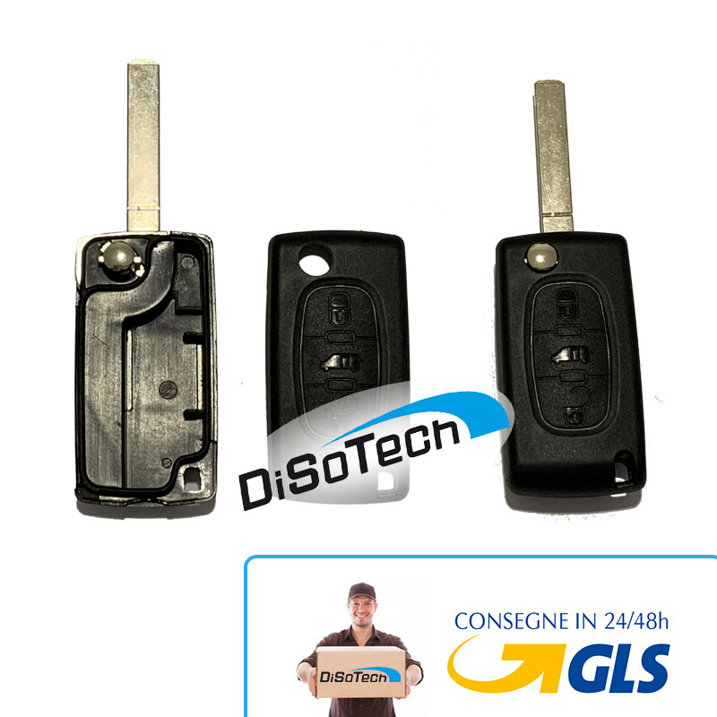 Guscio Ricambio per Chiave Peugeot e Citroen 3 Tasti con Tasto Cofano Posteriore - CI-KS03-NO