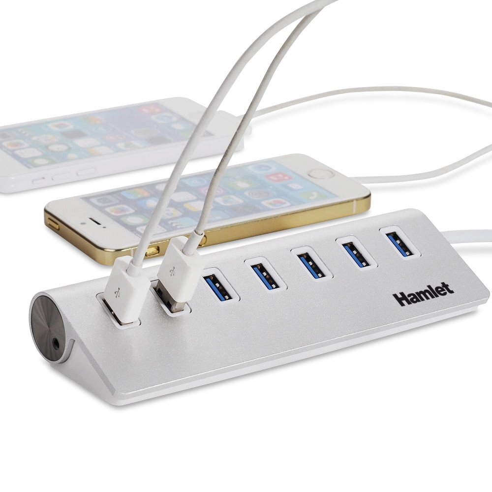 [119DST] Hub 7 Porte USB 3.0 in alluminio con alimentatore