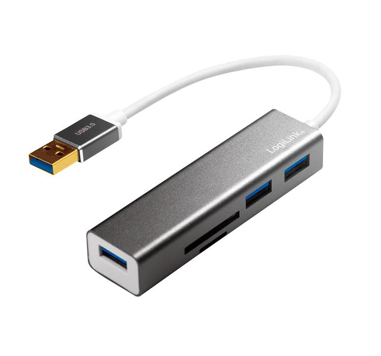 Hub USB 3.0 LogiLink 3 Porte USB + Card Reader