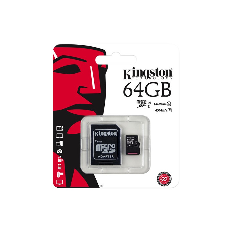 [SDC10/64GB] KINGSTON MICRO SDXC 64GB CLASS 10 ADATTATORE SD INCLUSO