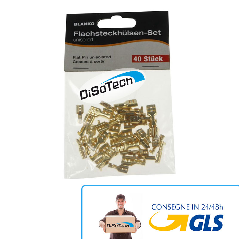Kit 40pz Faston dorati per car audio non isolati