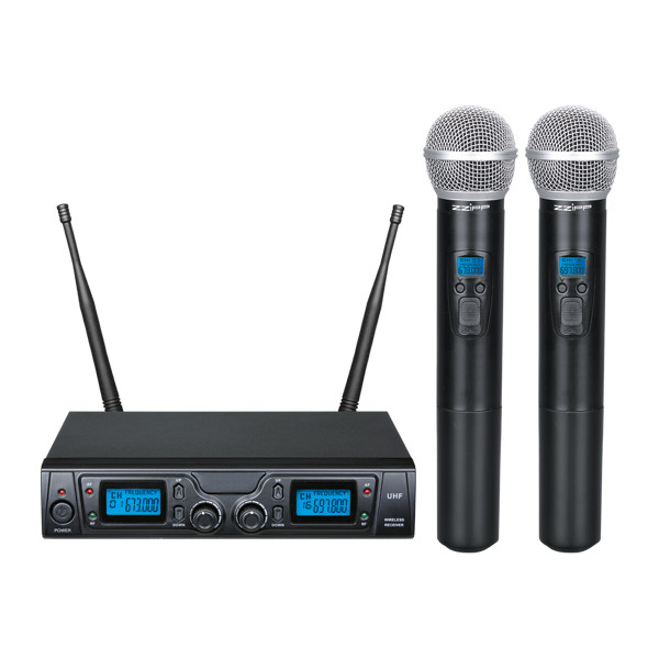 [TXZZ620] KIT MICROFONI SET RADIOMICROFONO CON 2 GELATI UHF 16CH