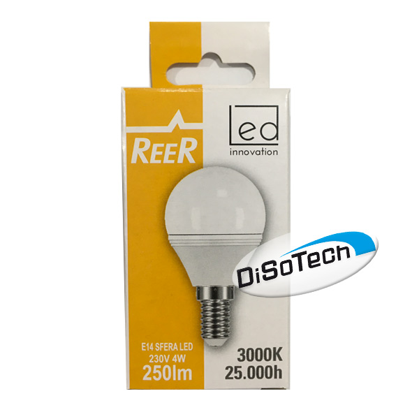 Lampada LED a sfera opale E14 220V 4W 3000K Bianco caldo