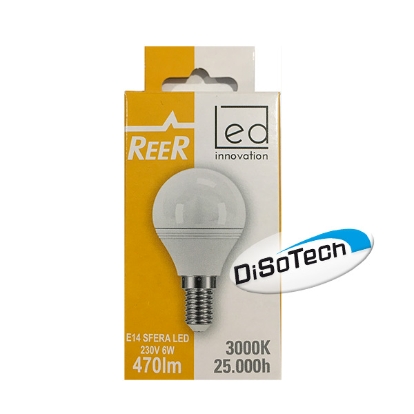 Lampada led a sfera opale E14 220V 6W 3000K bianco caldo