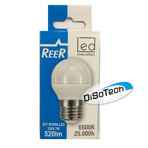 Lampada LED a sfera opale E27 220V 6W 6500K Bianco freddo