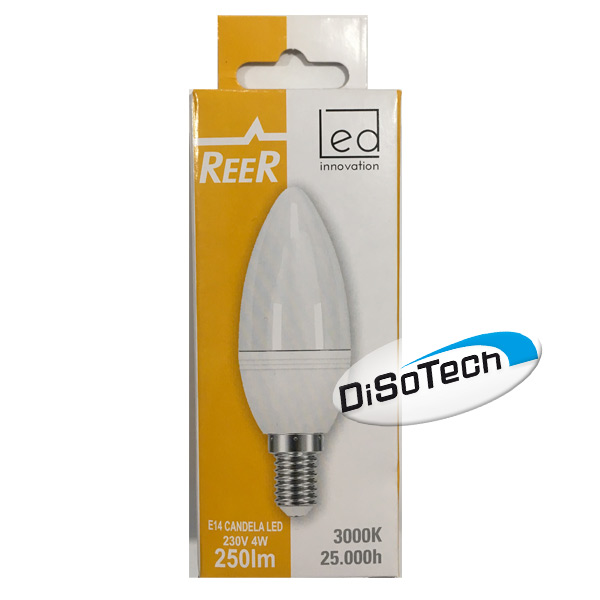 Lampada LED candela opale E14 220V 4W 3000K Bianco caldo