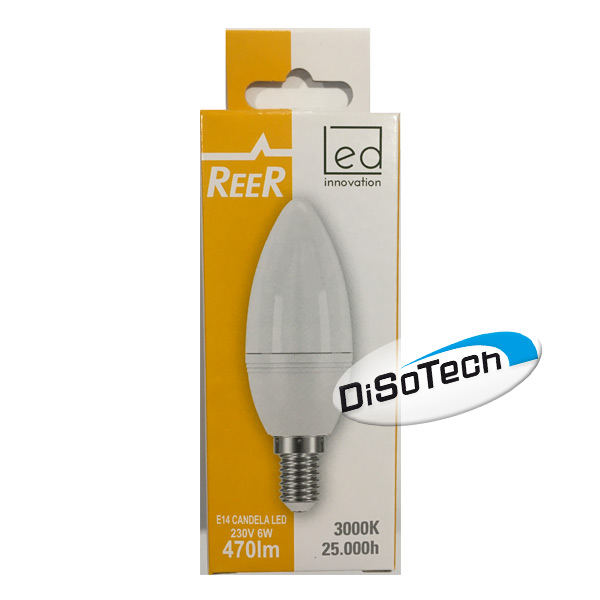 Lampada LED candela opale E14 220V 6W 3000K Bianco caldo