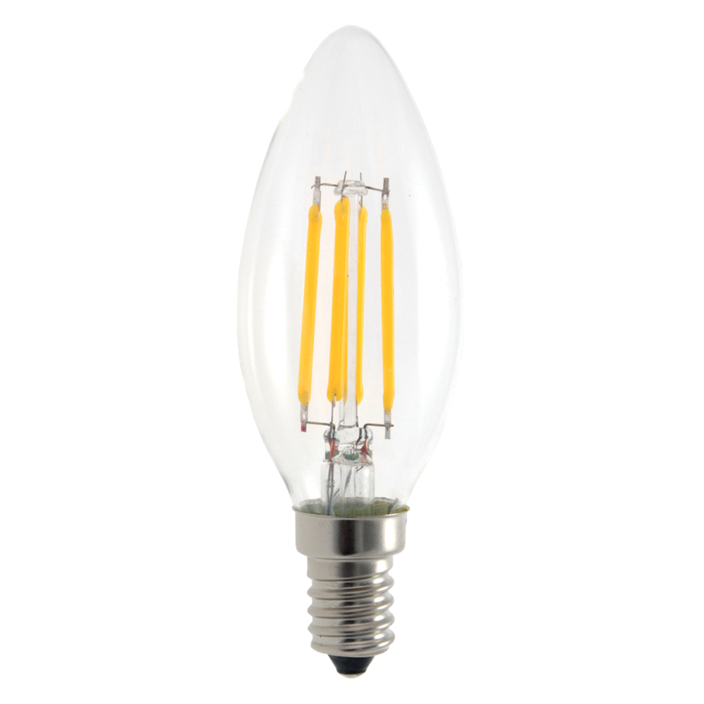 Lampada led Filo a Oliva Chiara E14 220V 4W 6000K Bianco Freddo