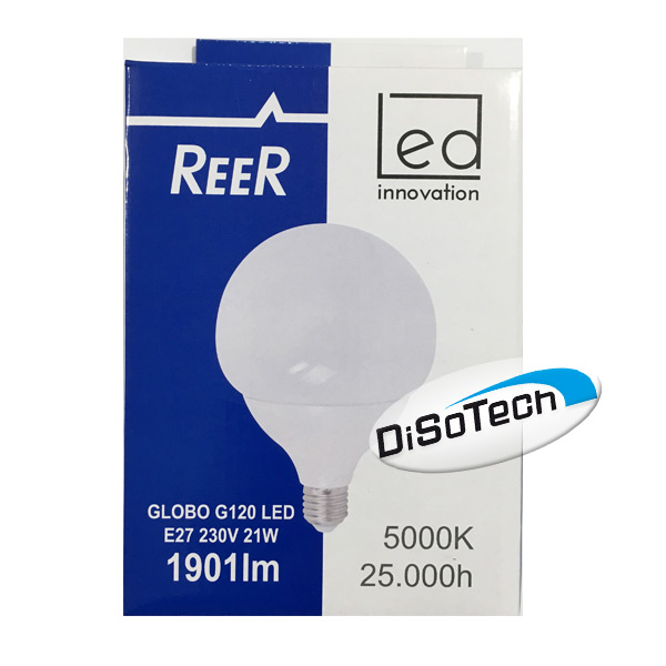 [REE5455707] Lampada LED Globo G120 E27 220V 21W 5000K Bianco freddo