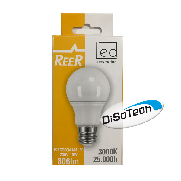 Lampada LED Goccia E27 220V 10W 3000K Bianco caldo