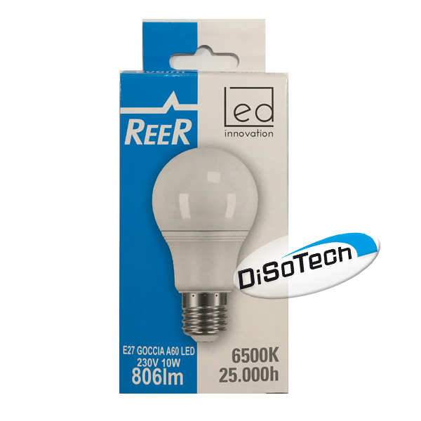 Lampada LED Goccia E27 220V 10W 6500K Bianco freddo