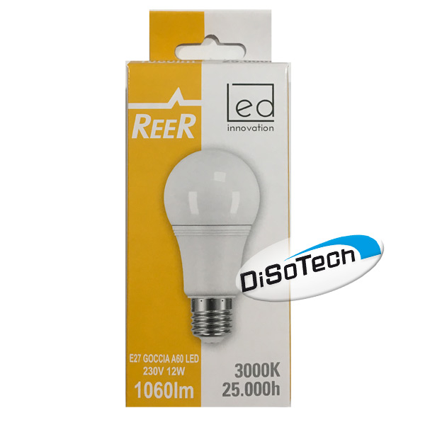 Lampada LED Goccia E27 220V 12W 3000K Bianco caldo