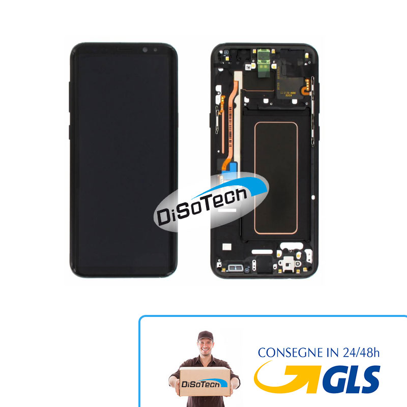 LCD Samsung SM-G955 Galaxy S8 Plus Display completo con tasti laterali, altoparlante chiamata e frame nero