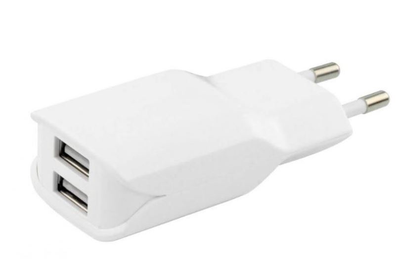 Alimentatore Caricatore Doppia Presa Usb 2,4 A - Bianco