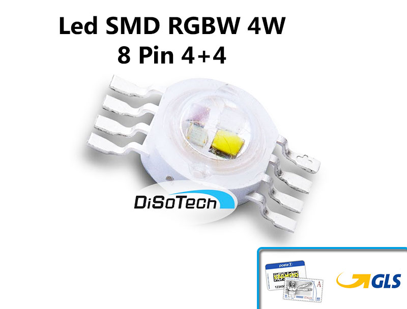 LED SMD RGBW 8 Pin 4+4 4W 3-3,4V