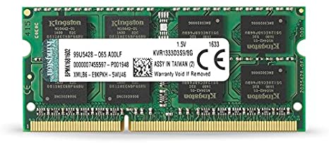 Memoria RAM Kingston 8GB 1333MHz DDR3 Non-ECC CL9 SODIMM 1.5V 204 Pin