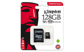 Micro SD 128GB Kingston Classe 10 HDVIDEO 80Mb/s