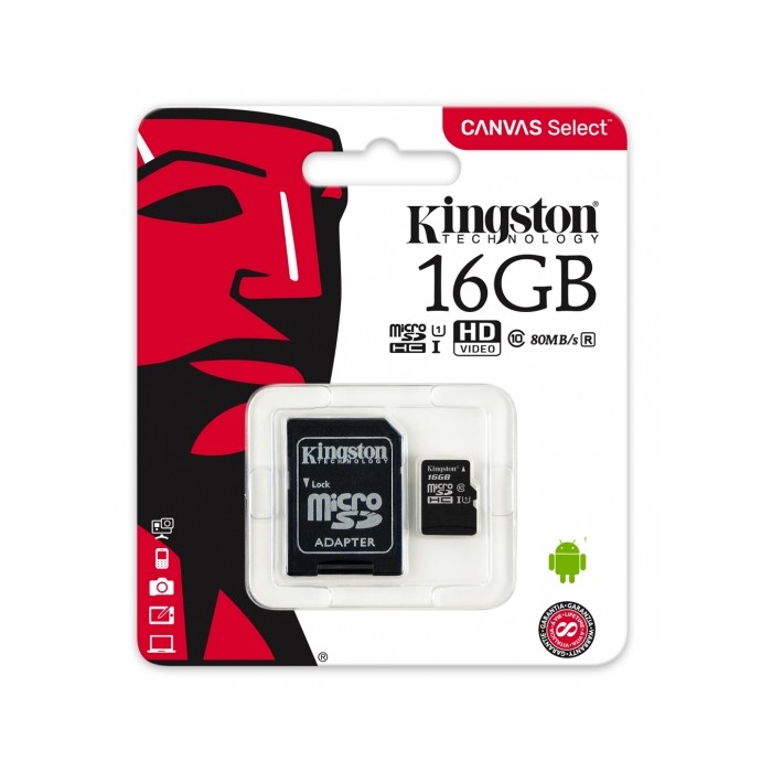 Micro SD Kingston 16GB SDHC Canvas