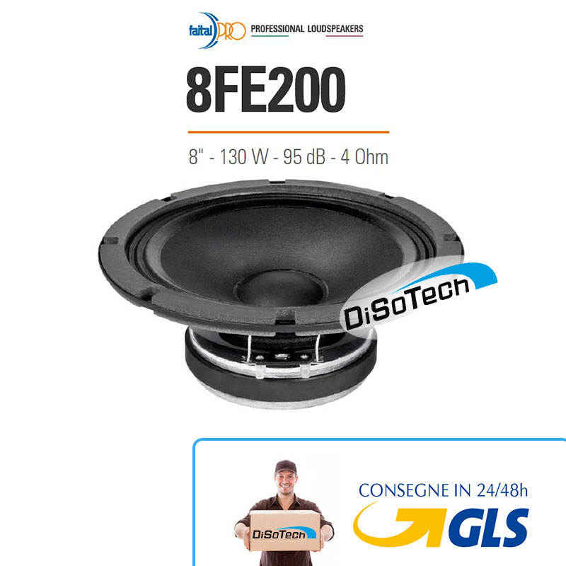 [8FE200-4F] Midwoofer Faital Pro 8FE200 8" 130 W 95 dB 4 Ohm 20cm