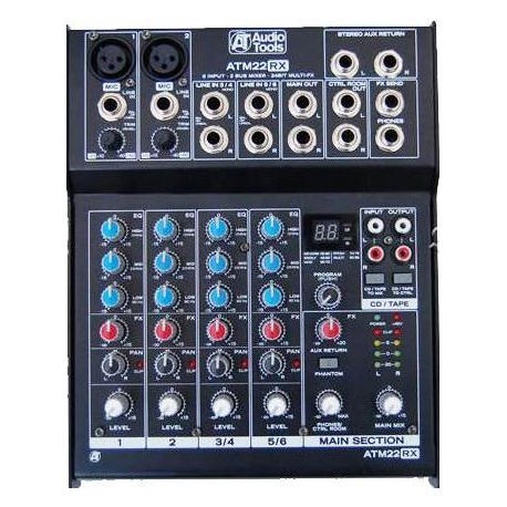 Mixer 2 Canali mono e 2 Canali Stereo con effetti