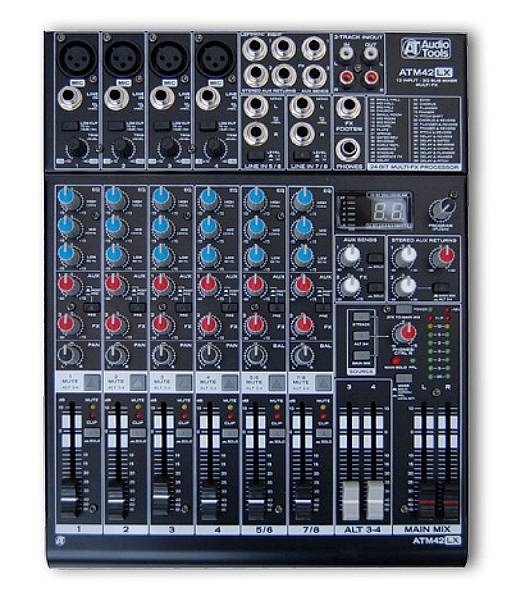 Mixer 4 Canali mono e 2 Canali Stereo con effetti ATM42LX