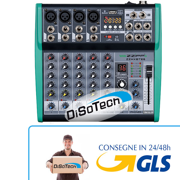 MIXER COMPATTO 6 CANALI DSP con Bluetooth
