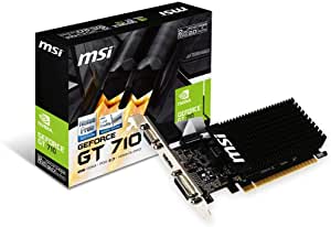[V809-2000R] Msi GeForce GT710 2GD3H LP Scheda Video, 2 GB GDDR3, PCI Express 2.0, HDMI + DL-DVI-D, Nero