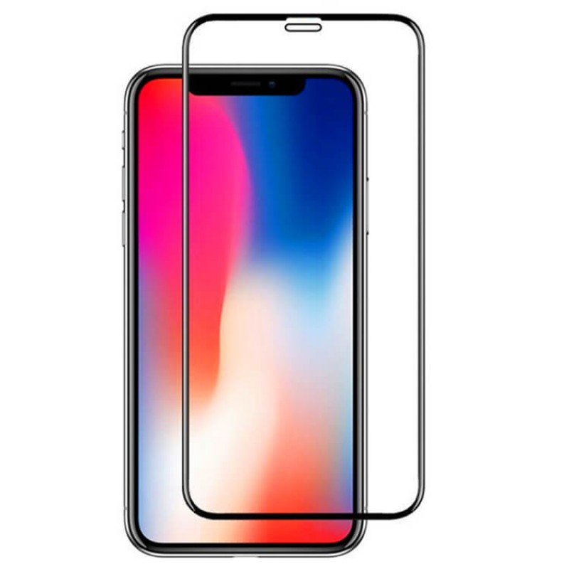 Pellicola Vetro temperato iPhone XR con bordo Nero
