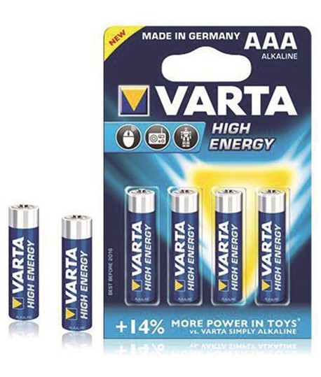 Pile Varta, 4pz mini stilo, 1,5V