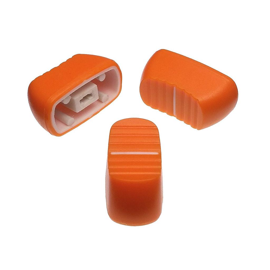 Pomello ARROTONDATO Manopola a Slitta Arancio 23x11x11mm