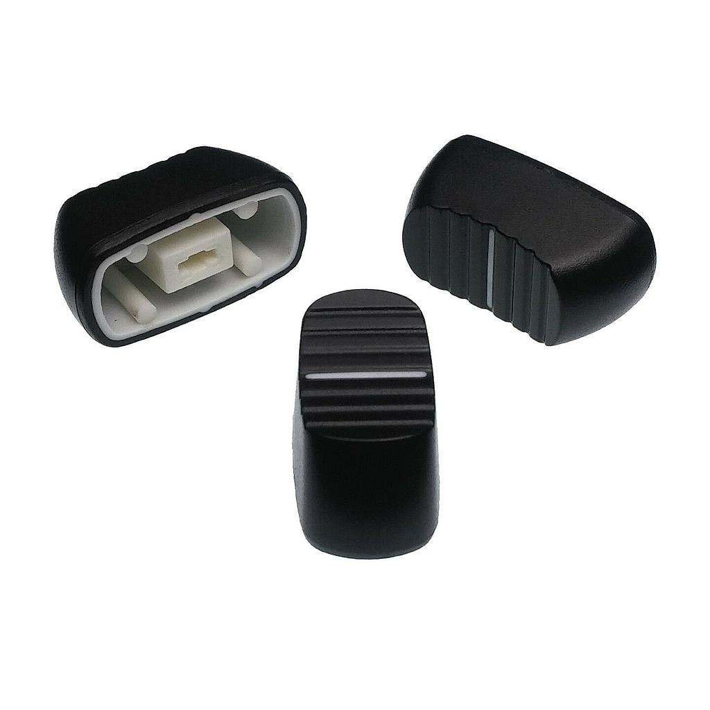 Pomello ARROTONDATO Manopola a Slitta Nero 23x11x11mm