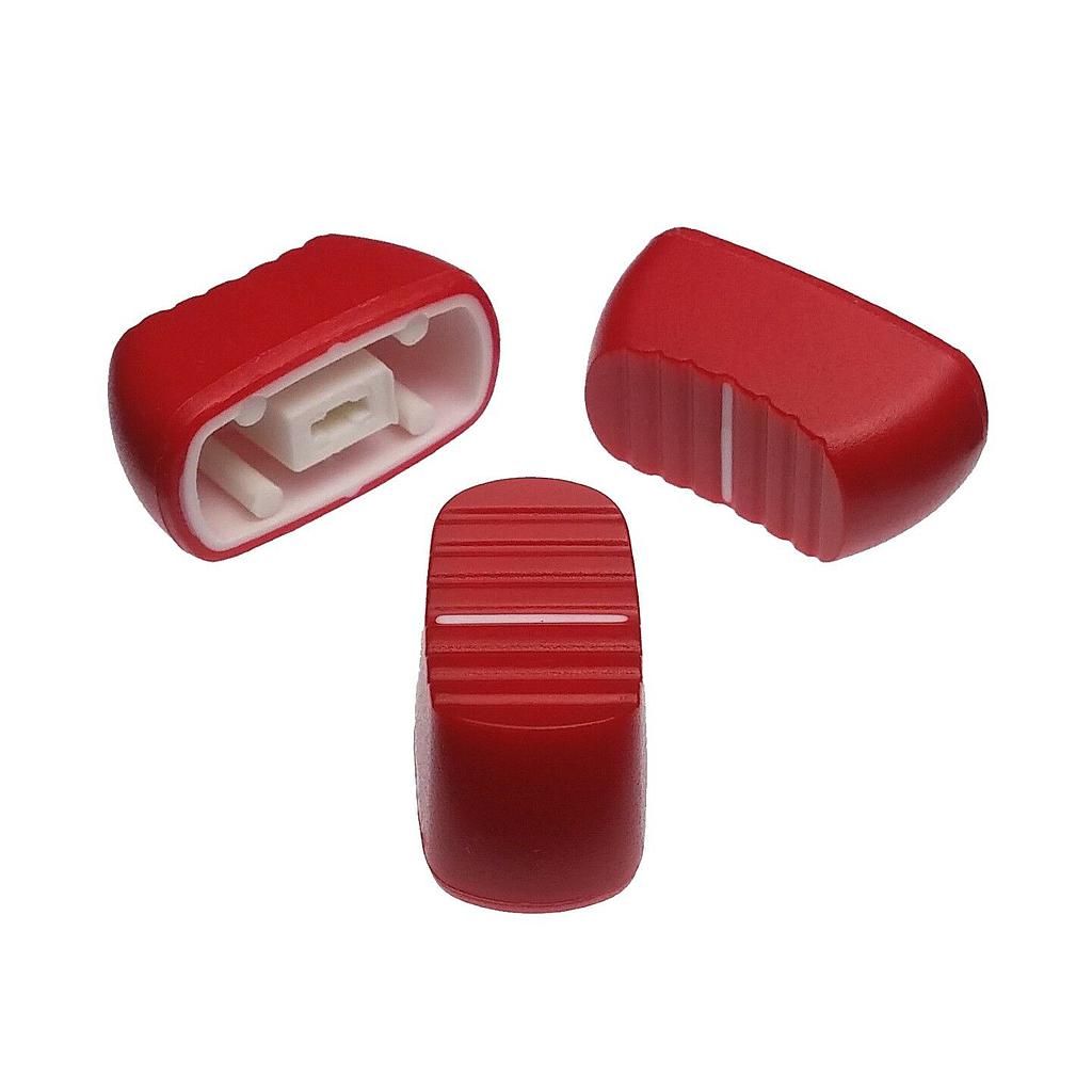 Pomello ARROTONDATO Manopola a Slitta Rosso 23x11x11mm