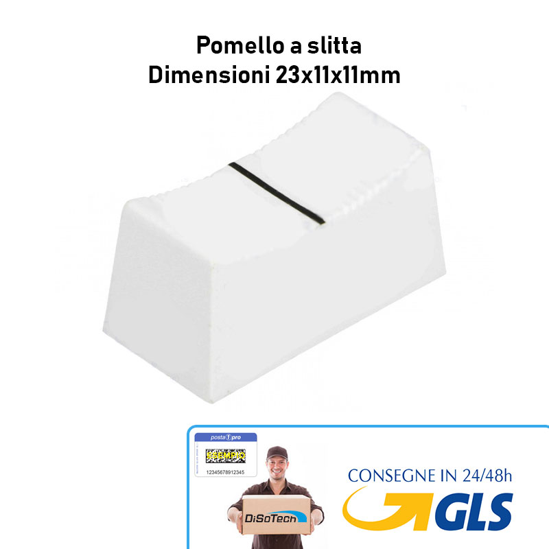 Pomello Manopola a Slitta Bianco 23x11x11mm