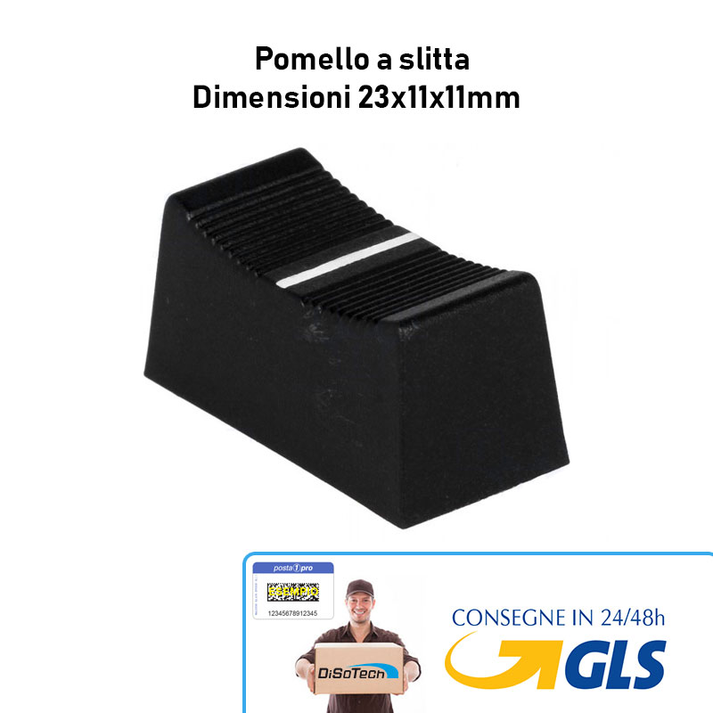 [CS1/4-BLK] Pomello Manopola a Slitta Nero 23x11x11mm