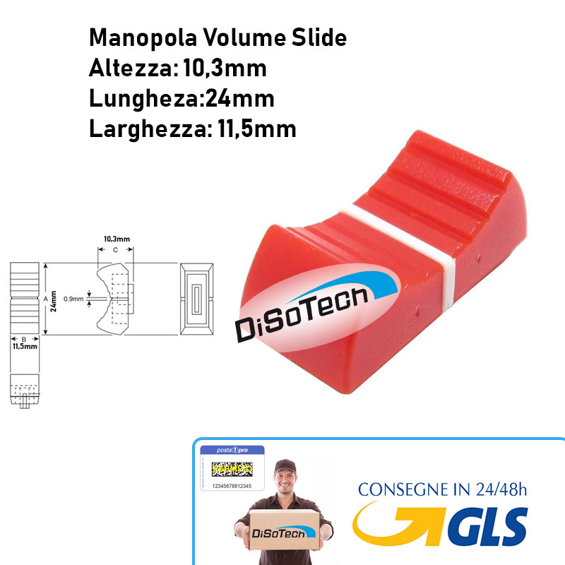 [DST-02541] Pomello Manopola Volume Slide 24x11.5x10.5 Rosso
