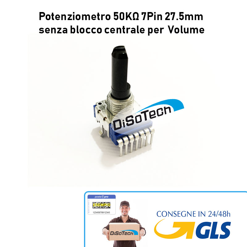 [DST-02534] Potenziometro ALPS A50K Logaritmico 7Pin 27.5mm senza blocco centrale
