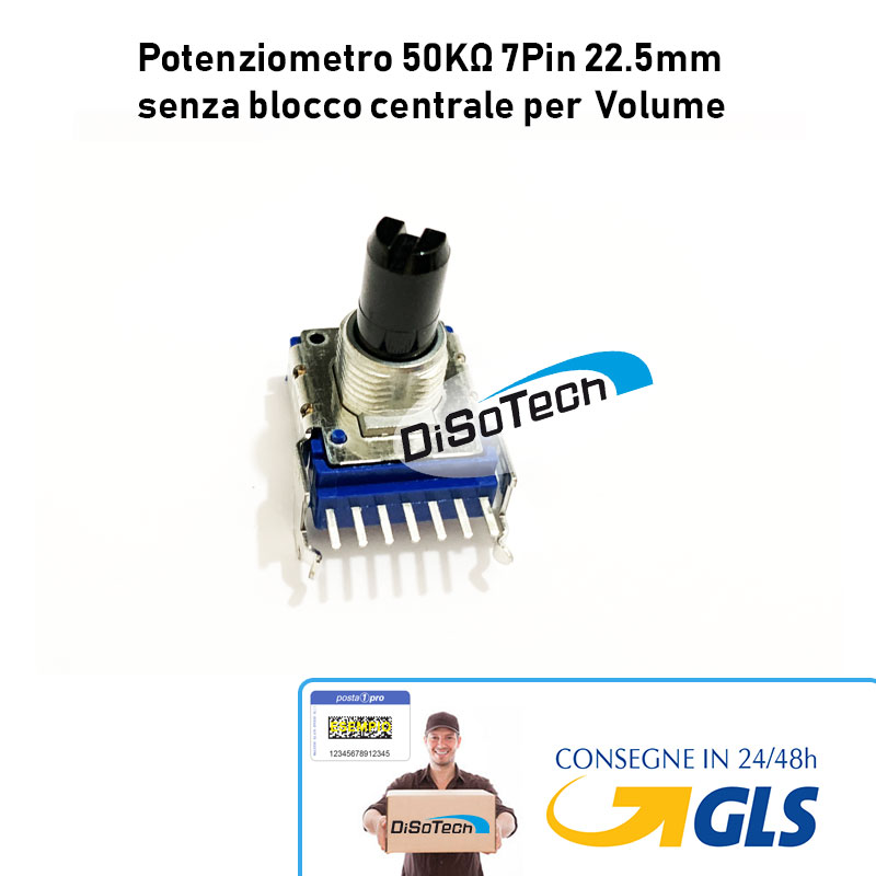 [RK14K12B0A0R] Potenziometro ALPS 50K Log 7Pin 22.5mm senza blocco centrale