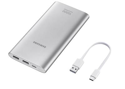 Powerbank Samsung 10000mAh con 2 porte USB e cavo USB-C - Silver