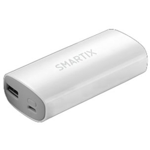 POWER BANK SMARTIX CON BATTERIA SAMSUNG 5200MAH/1A BIANCO