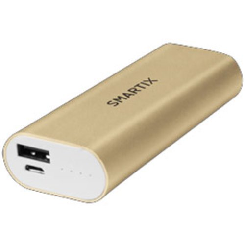 [13881] POWER BANK SMARTIX CON BATTERIA SAMSUNG 5200MAH/2A ORO