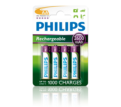 AA PHILIPS BATTERIE RICARICABILI 2600MAH NIMH 4-B