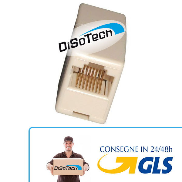 RJ45 ADATTATORE PLASTICO ETHERNET LAN 8/8. RJ45 KAT5