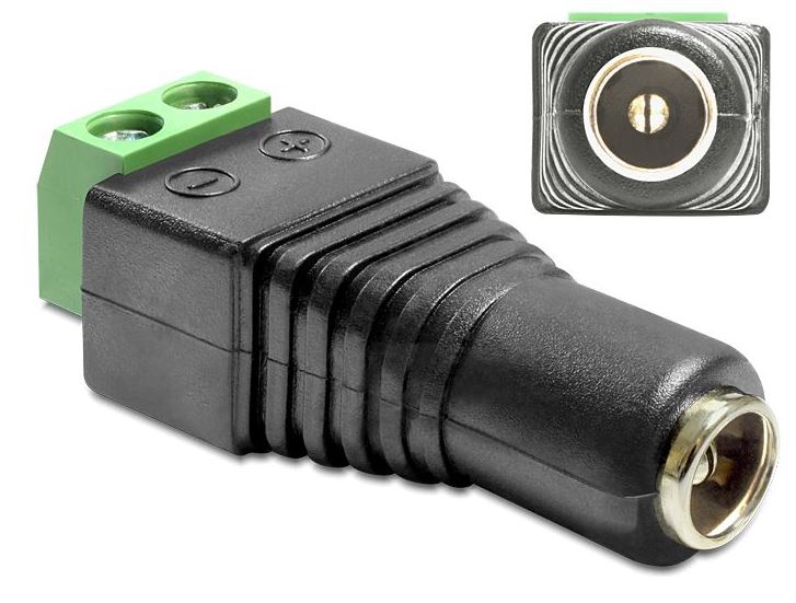 Adattatore 2,1x5,5mm DC Maschio / Morsetto Femmina Presa