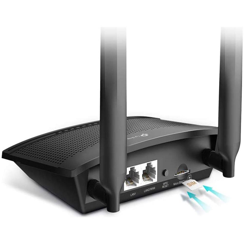 ROUTER MODEM CON SIM 300M WIRELESS N 4G LTE TP-LINK TL-MR100 1P LAN/WAN + 1P LAN - 2 ANTENNE LTE