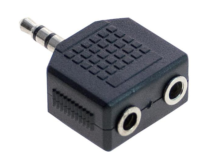Adattatore audio 2 Jack 3.5 mm stereo femmina / Jack 3.5 mm stereo maschio