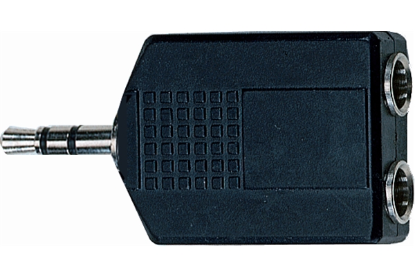 Adattatore audio 2 Jack 6.3 mm stereo femmina / Jack 3.5 mm stereo maschio QuikLok