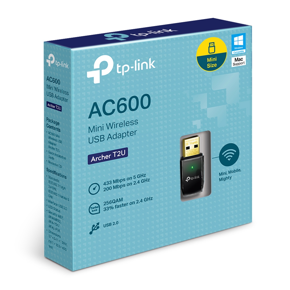 Scheda Wireless USB Dual Band AC600 Tp-Link Archer T2U V3